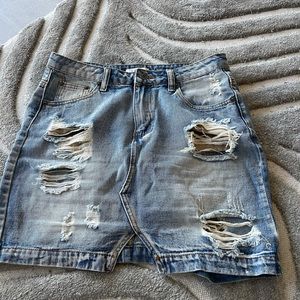Jean high waisted skirt